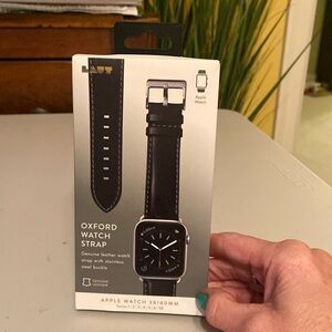 Oxford Black Leather Apple Watch Band 38-40mm